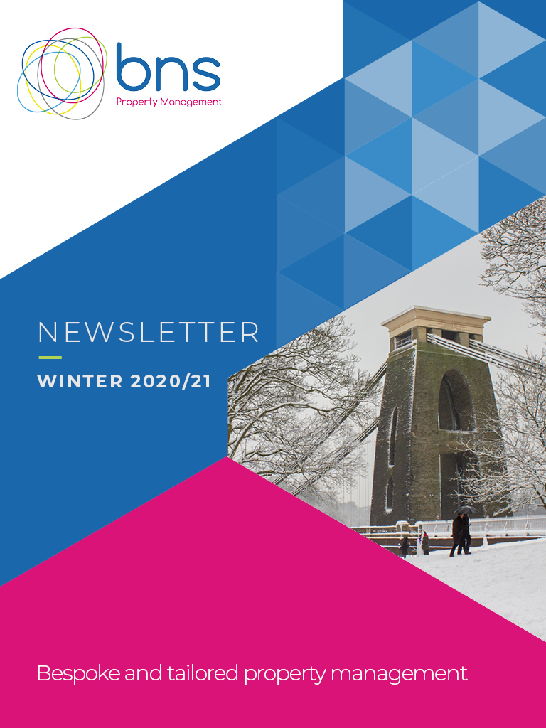 BNS winter 2020/21 newsletter front page with BNS logo and Clifton Suspension Bridge